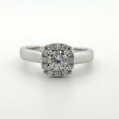 .69 Ct Diamond Cushion Halo Engagement Ring