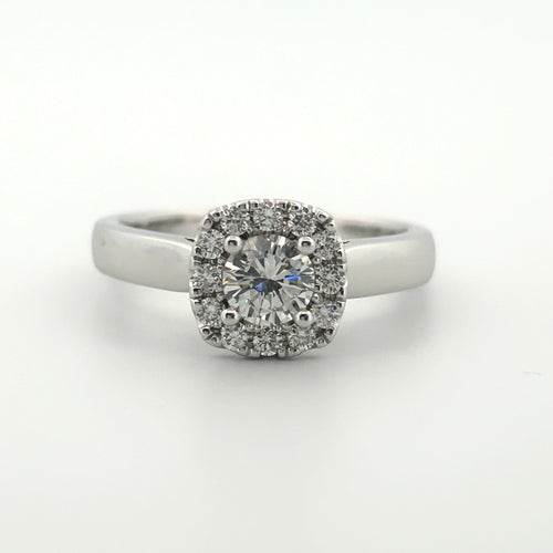 .69 Ct Diamond Cushion Halo Engagement Ring