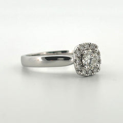.69 Ct Diamond Cushion Halo Engagement Ring