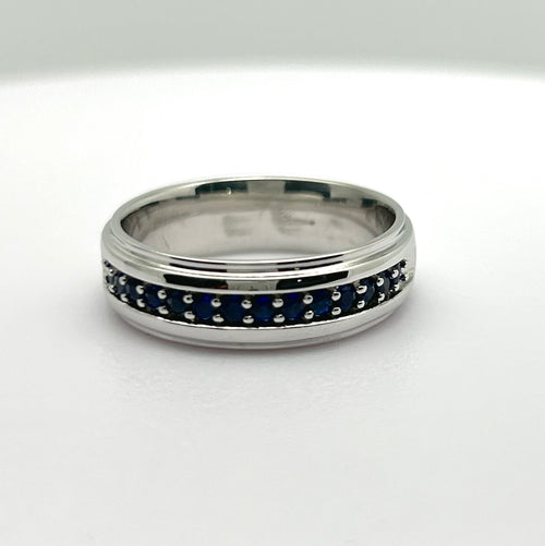 Men's .55 Ct Sapphire Wedding Band