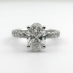 2 carat oval under halo engagement ring
