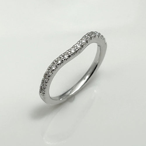 Curved diamond wedding Band