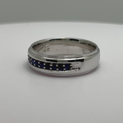 Men's .55 Ct Sapphire Wedding Band