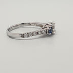 Diamond sapphire engagement ring