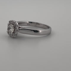 .69 Ct Diamond Cushion Halo Engagement Ring