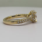18ky gold 3 ct. round center engagement ring