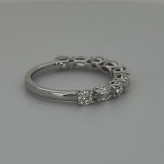 Marquise & Round Diamond Wedding Band