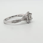 princess cut with halo engagement ring